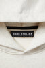 luxury streetwear Oatmeal 100% Cotton  Lightweight French Terry Hooded Sweatshirt Tonal Stitching Rib Knit Cuffs  Agni Atelier Front Embroidery Flame Icon Embroidery On Sleeve Made In New York City