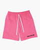 luxury streetwear pink shorts Magenta 100% French Terry Cotton from Portugal Agni Atelier Front Logo Embroidery Made In New York City