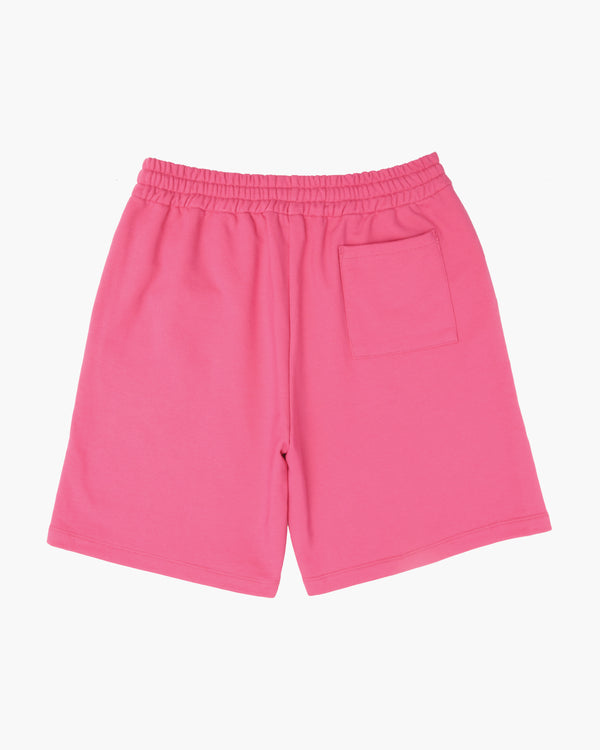 luxury streetwear pink shorts Magenta 100% French Terry Cotton from Portugal Agni Atelier Front Logo Embroidery Made In New York City