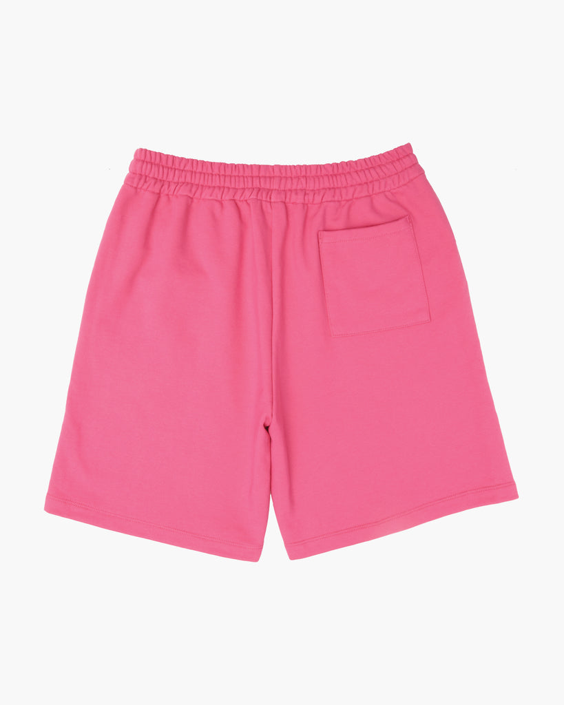 luxury streetwear pink shorts Magenta 100% French Terry Cotton from Portugal Agni Atelier Front Logo Embroidery Made In New York City